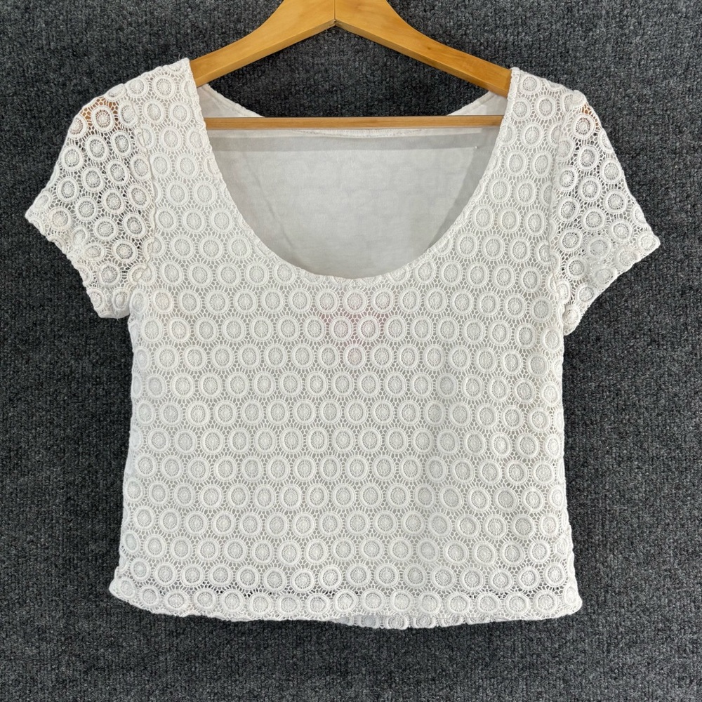 Lilly Pulitzer For Target Womens Lace Crochet Crop Top Size Small White Beach